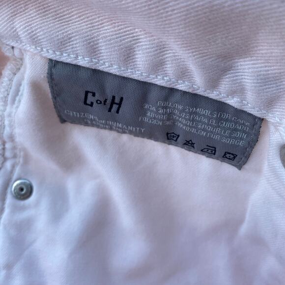 New Citizens of Humanity by Jerome Dahan Pink Cut Off Hem Denim Mini Skirt 25 - Picture 13 of 13